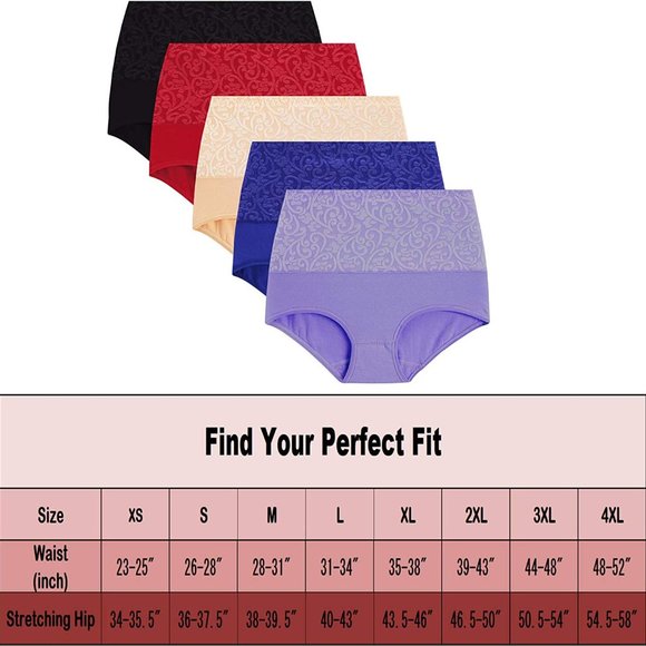 BrandNew Women High Waist Cotton Briefs Underwear Tummy Control Panties (5 Pack) - Picture 4 of 4